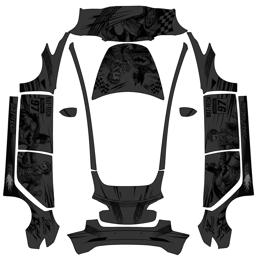 Model 3-folieringsdesign - flat wrap PNG for Model 3 Paint Shop