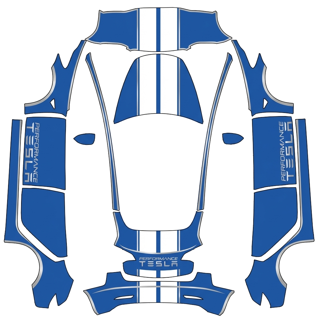 Model 3 랩 디자인 - flat wrap PNG for Model 3 Paint Shop