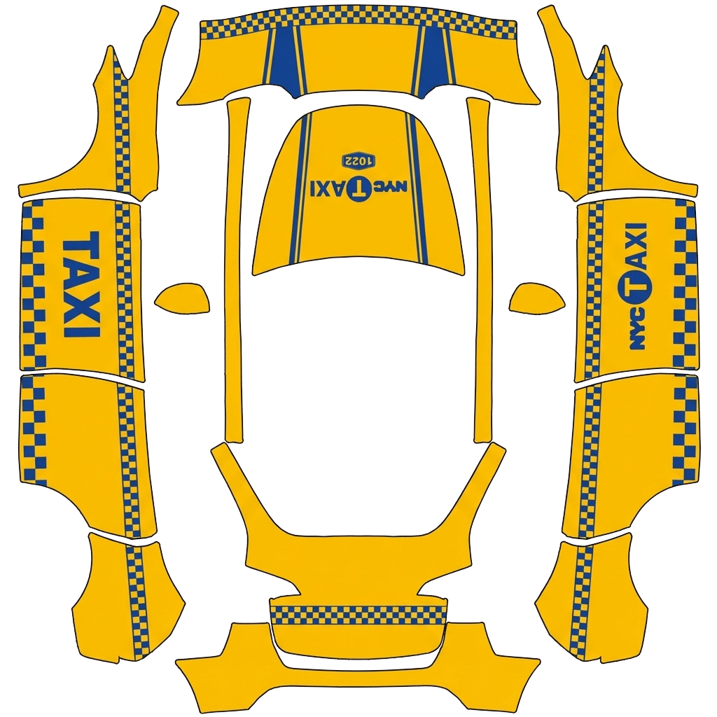 Diseño de vinilo para Model Y - flat wrap PNG for Model Y Paint Shop