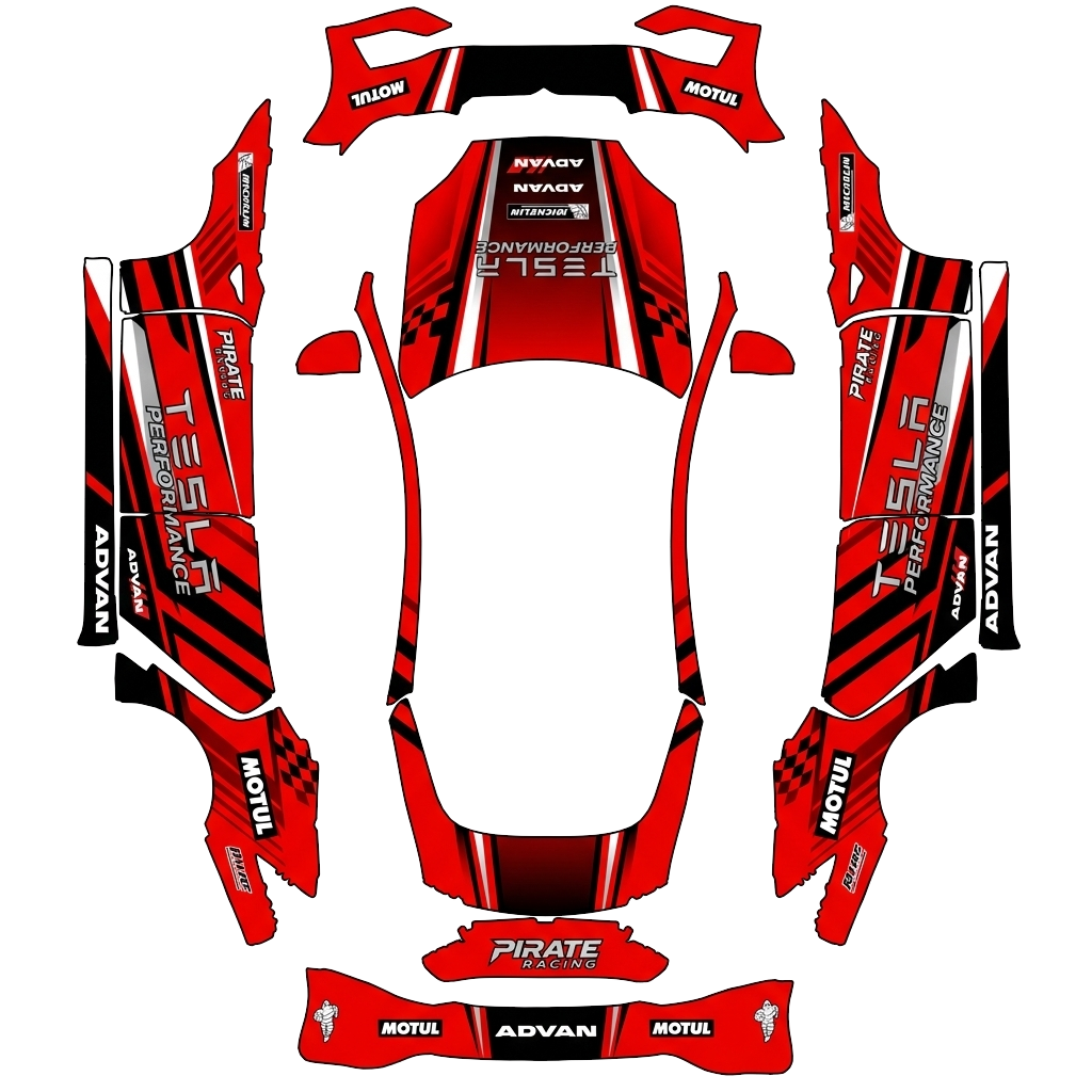 Model S Wrap Design - flat wrap PNG for Model S (2025+ Plaid) Paint Shop