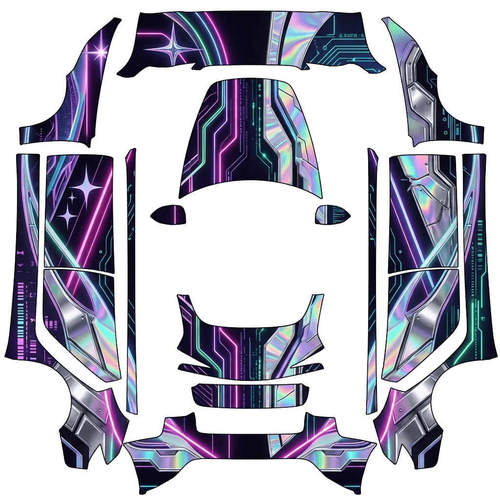 Model 3 Wrap Design - flat wrap PNG for Model 3 (2024+ Standard/Premium) Paint Shop
