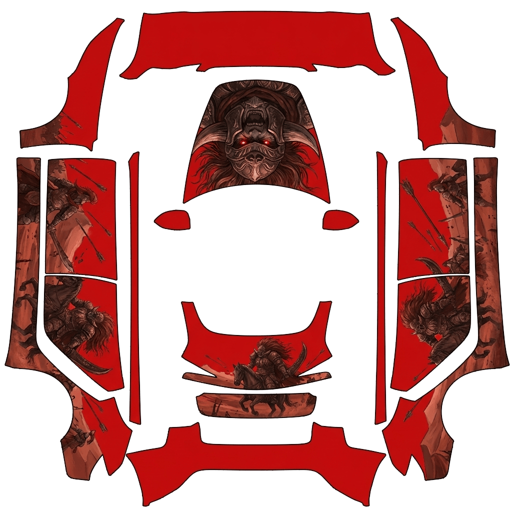Model 3 Wrap Design - flat wrap PNG for Model 3 (2024+ Standard/Premium) Paint Shop