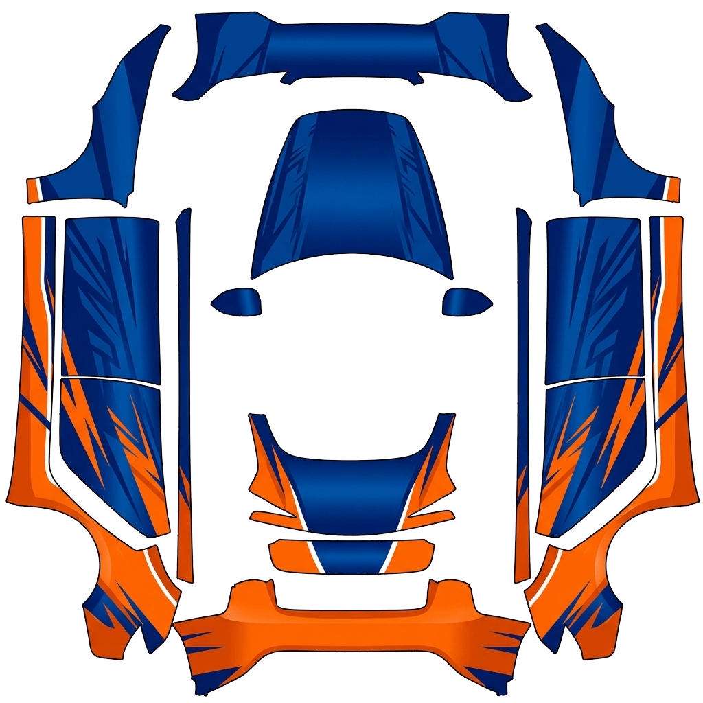 Model 3 Wrap Design - flat wrap PNG for Model 3 (2024+ Performance) Paint Shop