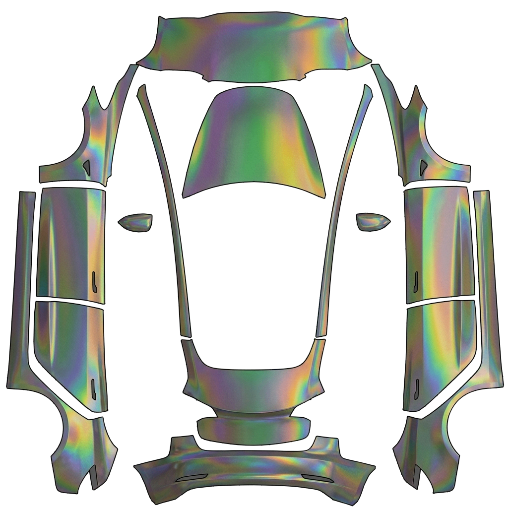 Model 3 랩 디자인 - flat wrap PNG for Model 3 Paint Shop