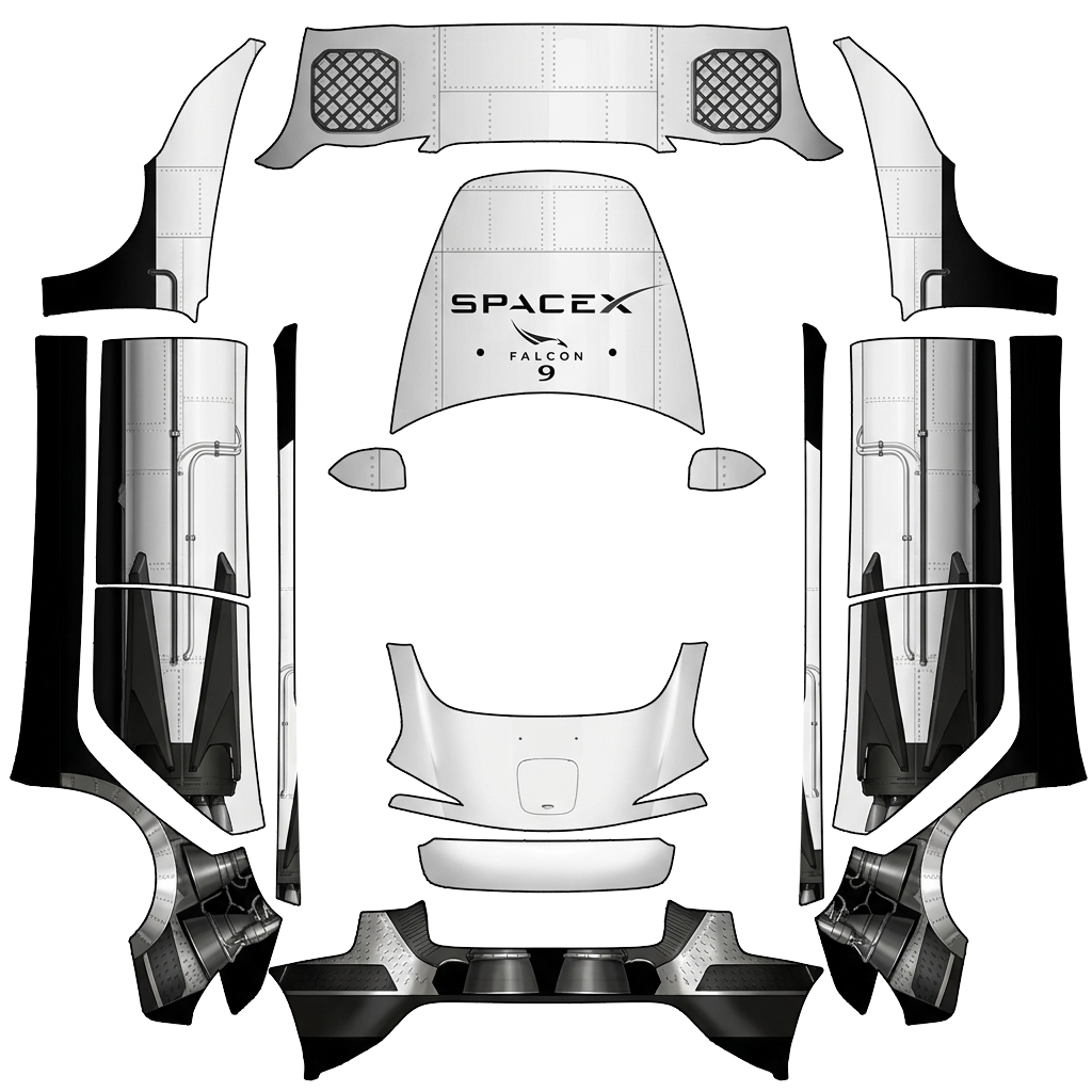 Model 3 Wrap Design - flat wrap PNG for Model 3 (2024+ Standard/Premium) Paint Shop