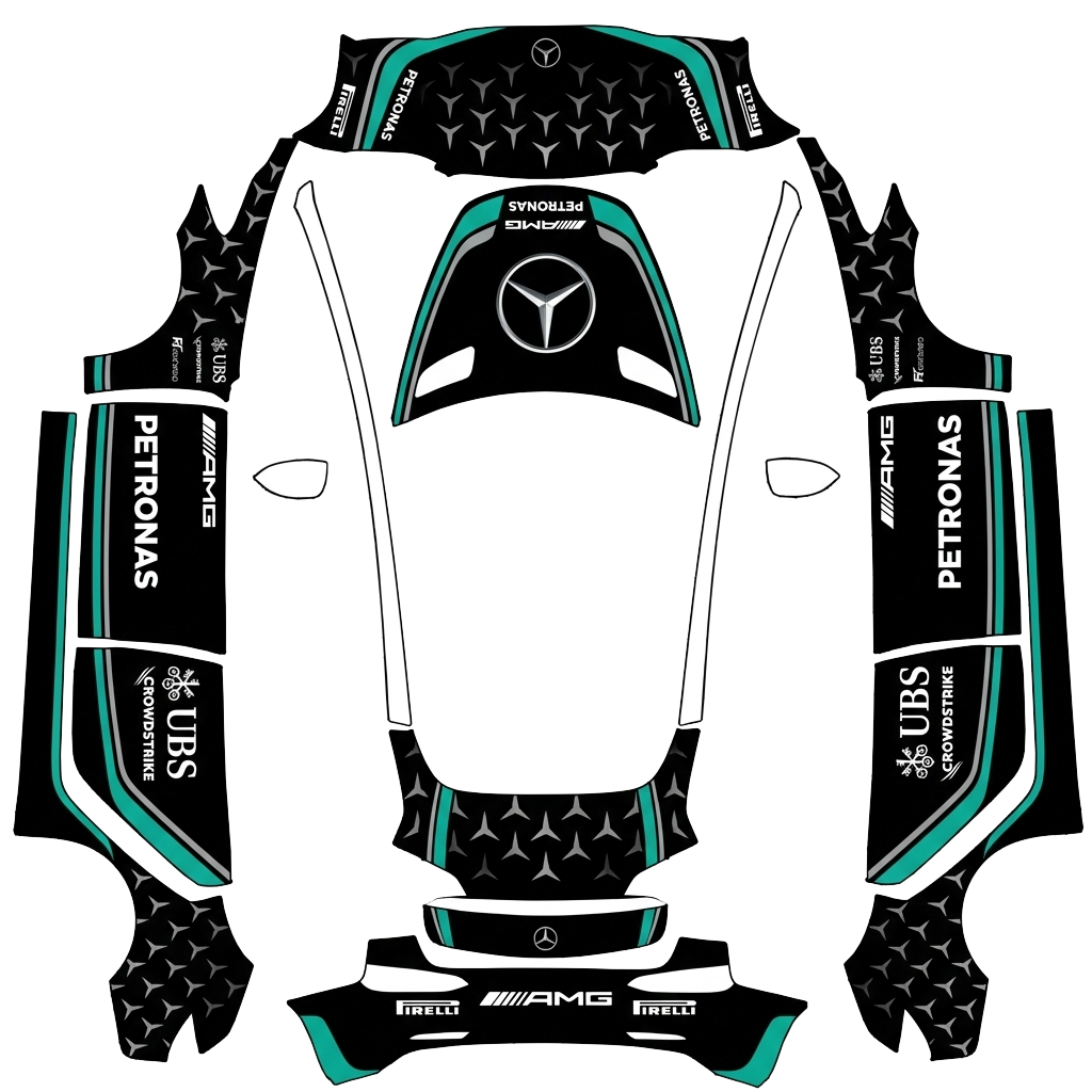Model 3-folieringsdesign - flat wrap PNG for Model 3 Paint Shop