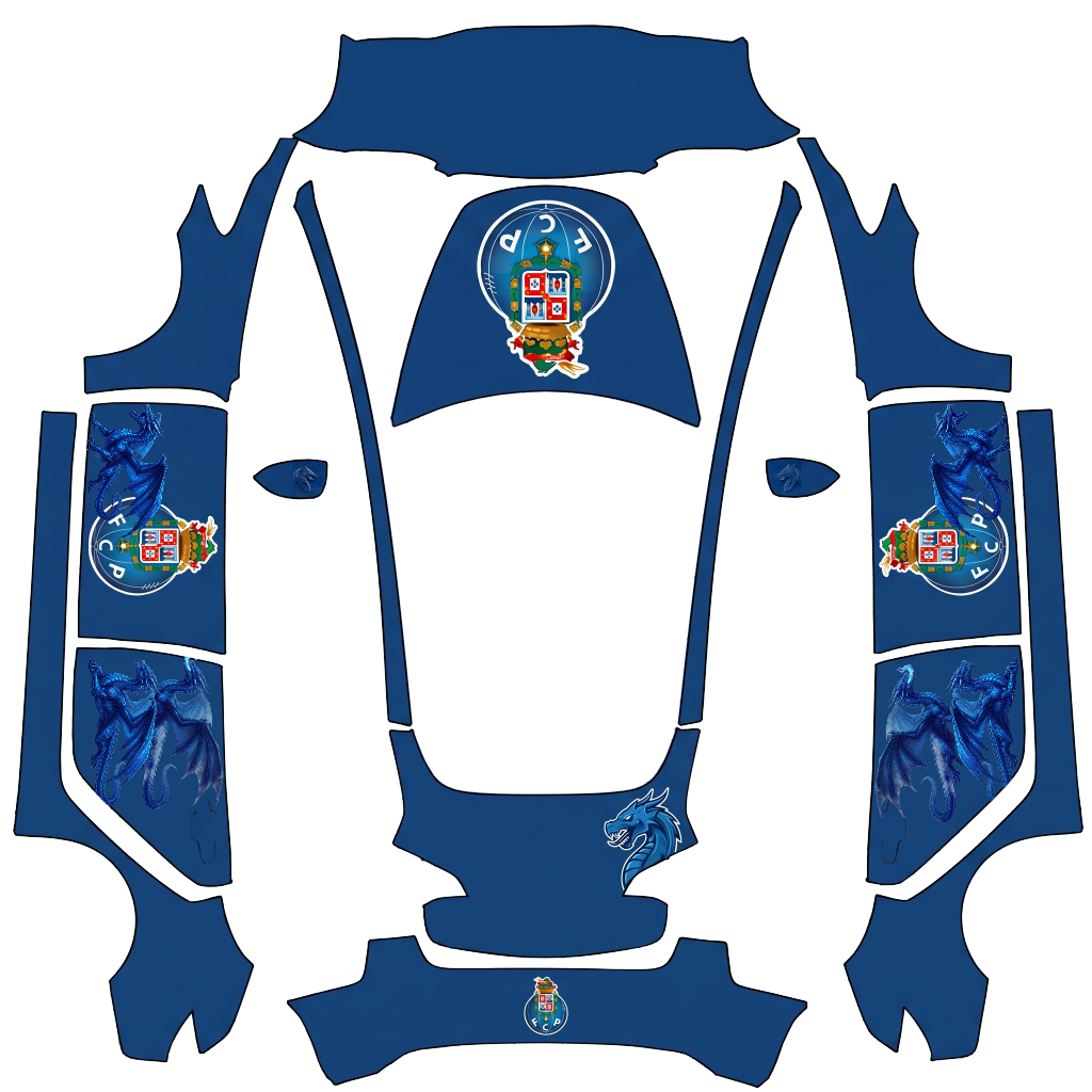 F.C.Porto - flat wrap PNG for Model 3 Paint Shop