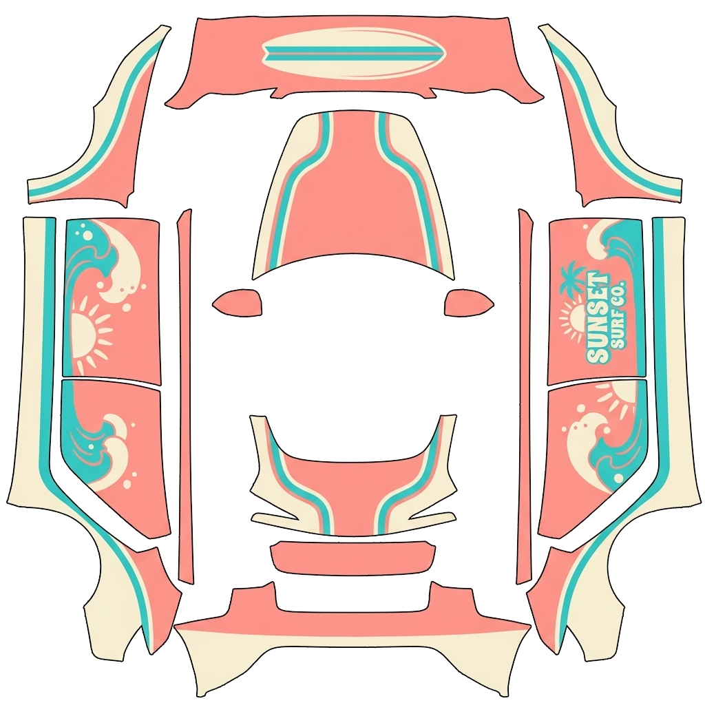 Model 3 Wrap Design - flat wrap PNG for Model 3 (2024+ Standard/Premium) Paint Shop