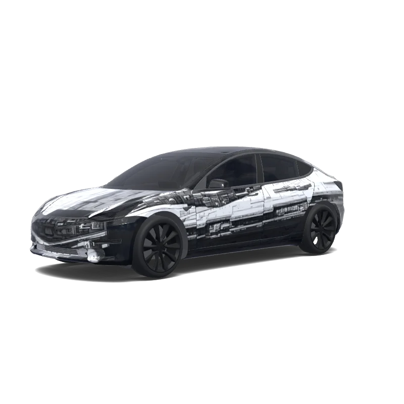 Tesla Model 3 tilpasset wrap-design