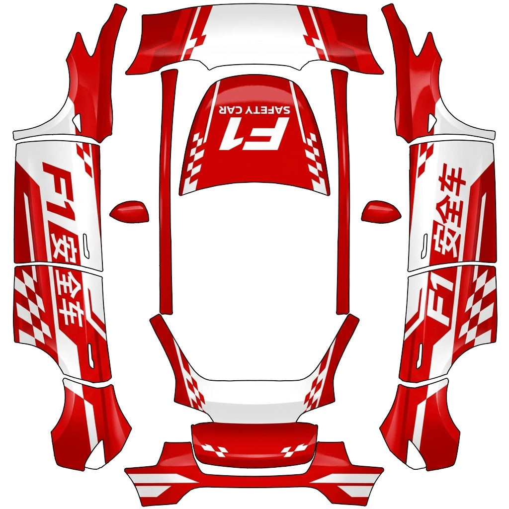 Diseño de vinilo para Model Y - flat wrap PNG for Model Y Paint Shop