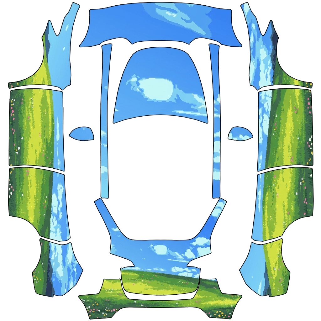 Model Y Wrap Design - flat wrap PNG for Model Y Paint Shop