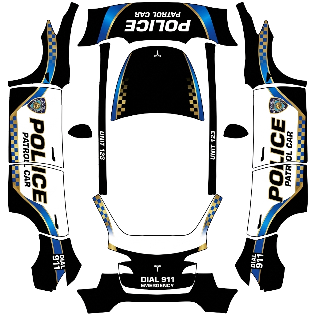 Model Y Wrap Design - flat wrap PNG for Model Y Paint Shop