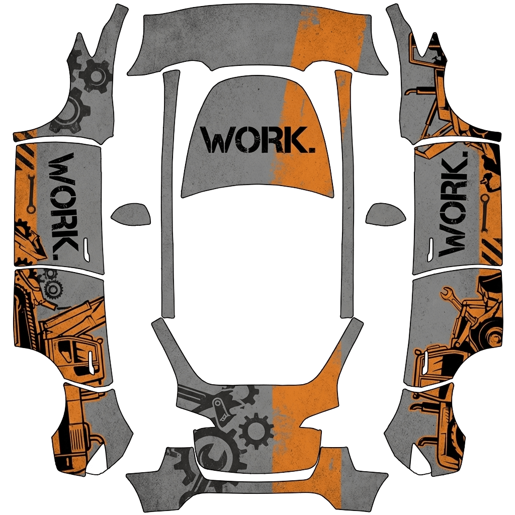 Model Y-folieringsdesign - flat wrap PNG for Model Y Paint Shop