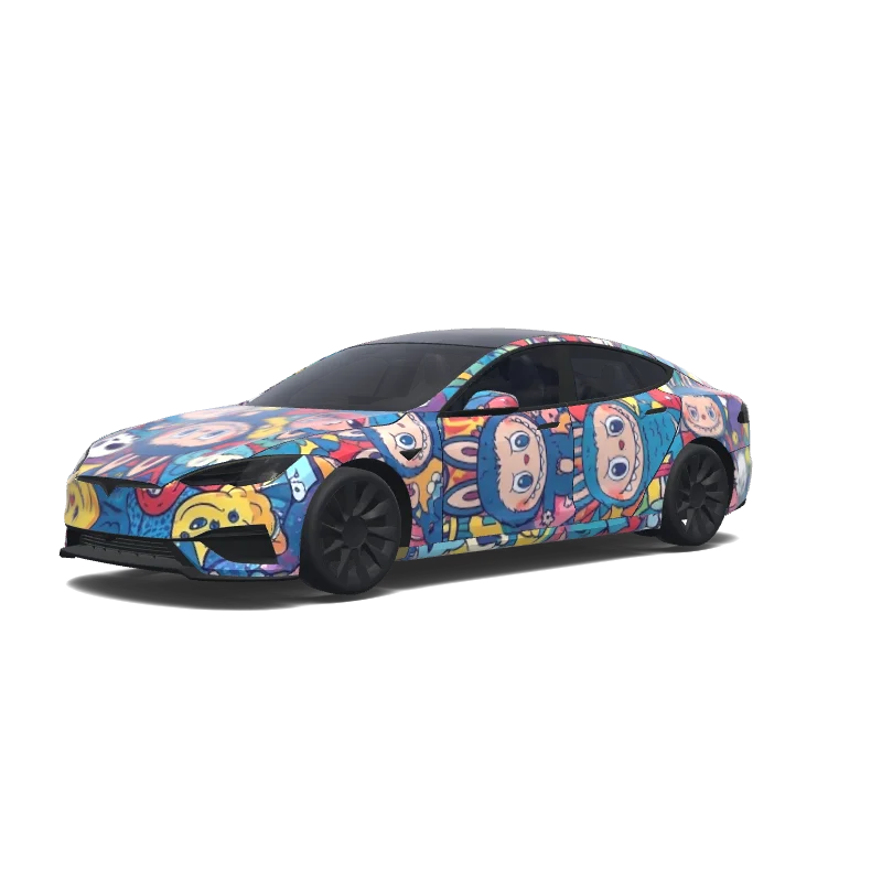 Tesla Model S (2025+ Plaid) aangepast wrap-ontwerp