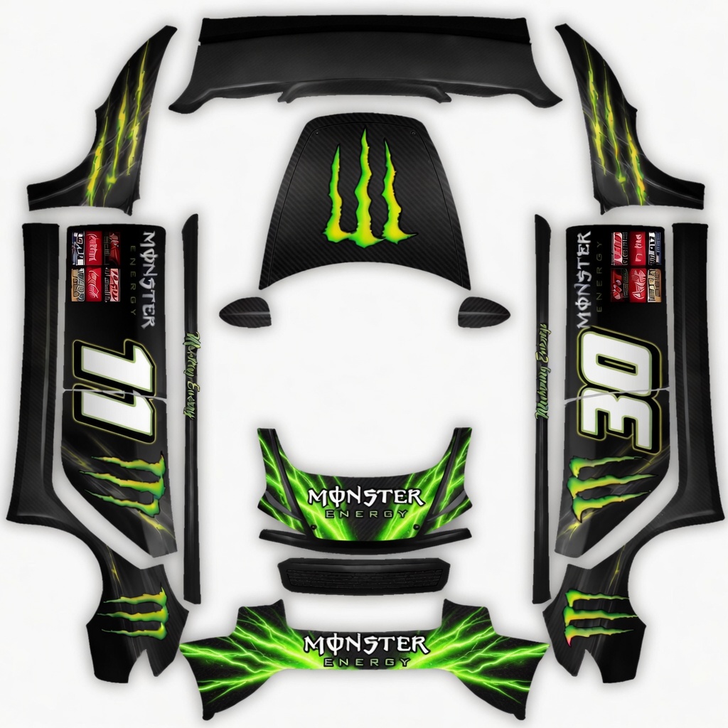 Monster - flat wrap PNG for Model 3 (2024+ Standard/Premium) Paint Shop