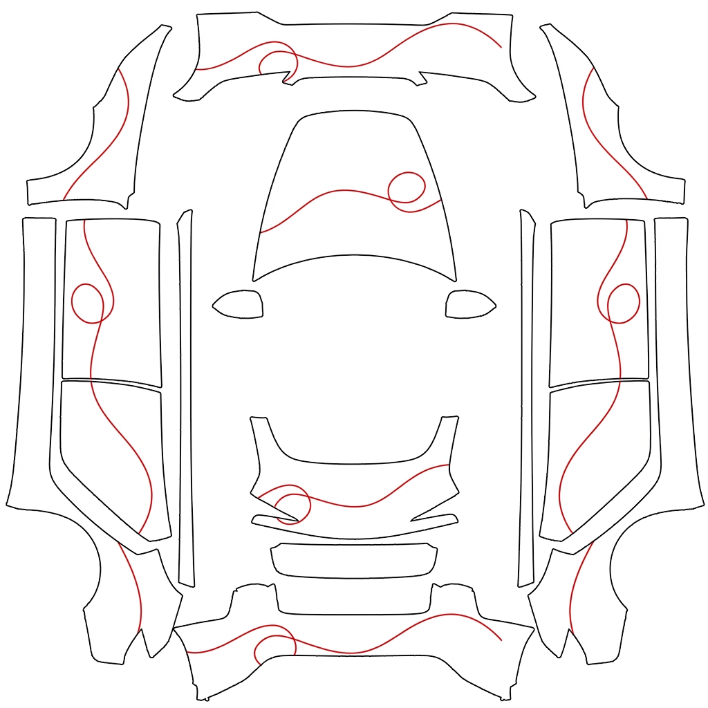 Model 3 Wrap Design - flat wrap PNG for Model 3 (2024+ Performance) Paint Shop