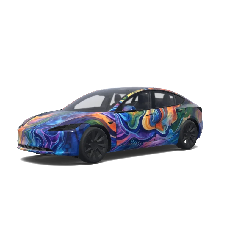 Tesla Model 3 (2024+ Standard/Premium) tilpasset wrap-design