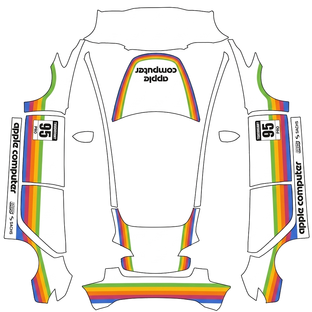 Model 3-folieringsdesign - flat wrap PNG for Model 3 Paint Shop
