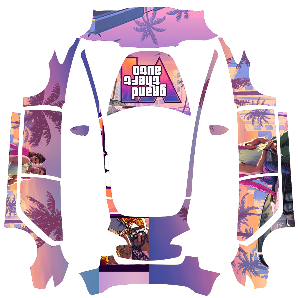 GTA 6 - flat wrap PNG for Model 3 Paint Shop