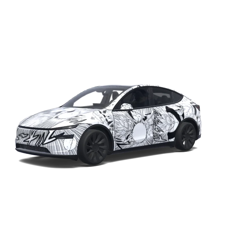 Tesla Model Y (2025+ Premium) tilpasset wrap-design
