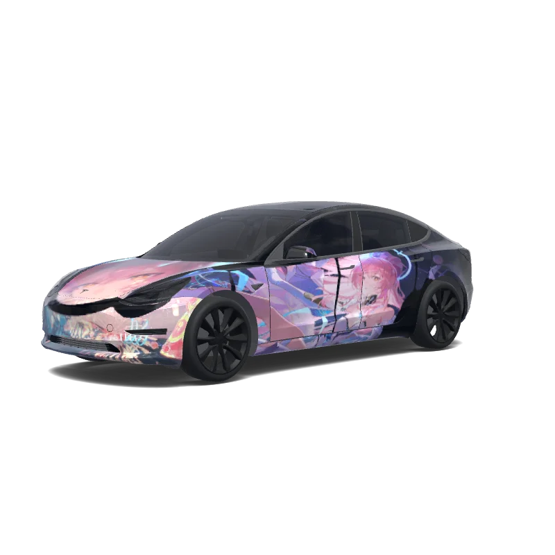 Wuthering Waves Aemeath - Tesla Model 3 wrap