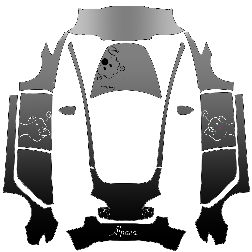Alpaca - flat wrap PNG for Model 3 Paint Shop