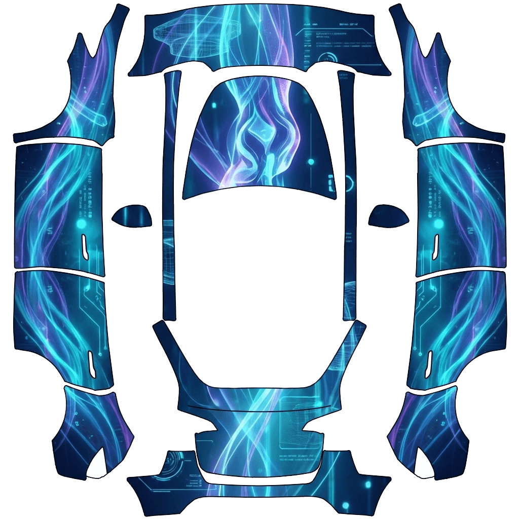 Diseño de vinilo para Model Y - flat wrap PNG for Model Y Paint Shop