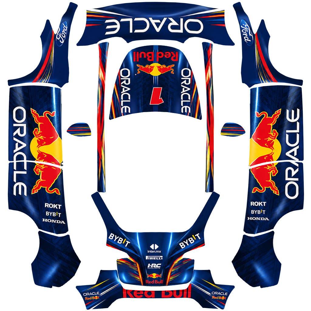 RedBull Racing F1 Max 2026 - flat wrap PNG for Model Y Paint Shop