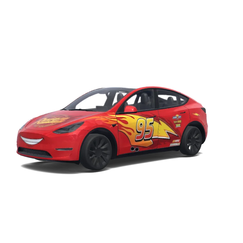 Molnia Mcqueen fixed smile - Tesla Model Y wrap