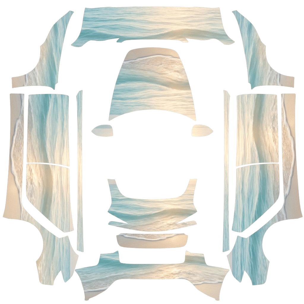 Model 3-folieringsdesign - flat wrap PNG for Model 3 (2024+ Standard/Premium) Paint Shop