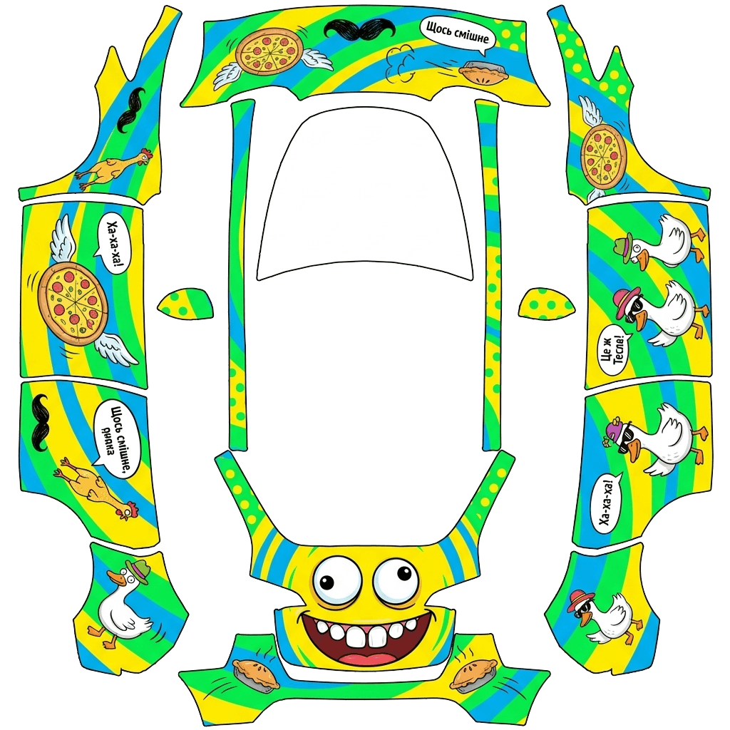 Model Y-folieringsdesign - flat wrap PNG for Model Y Paint Shop