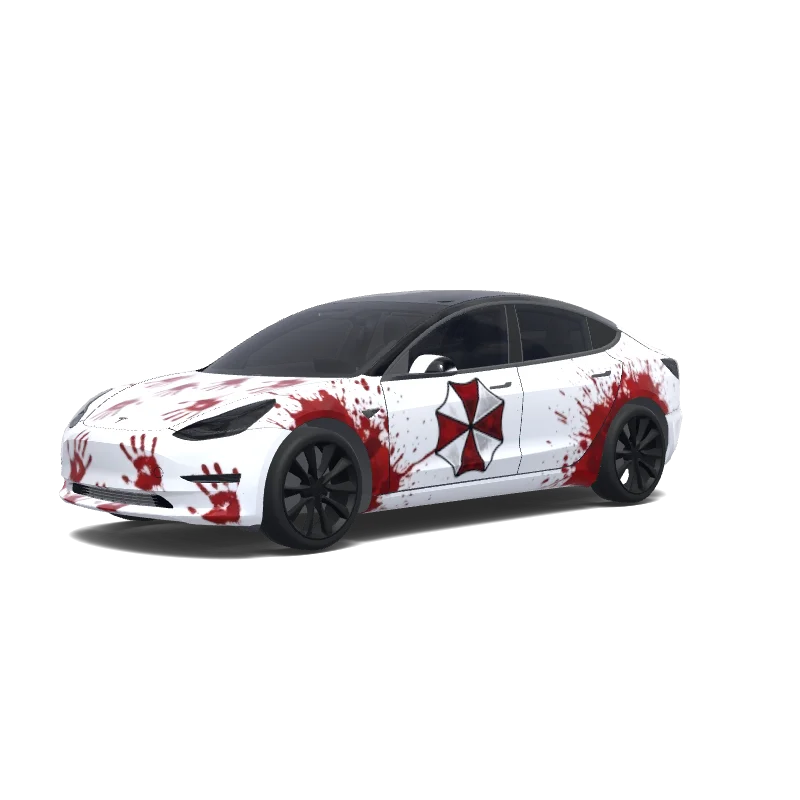 Tesla Model 3 tilpasset wrap-design