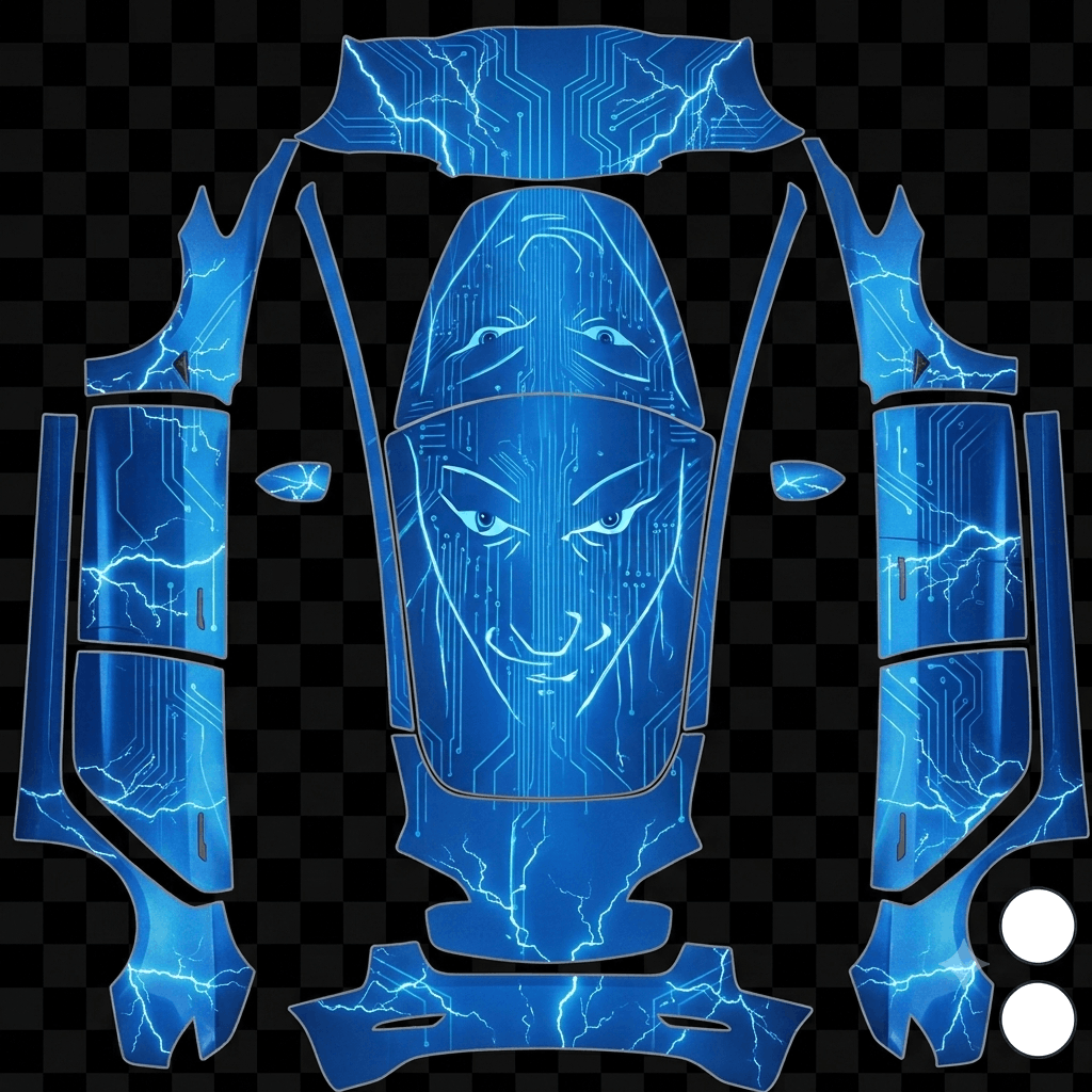 Blu Lucido - flat wrap PNG for Model 3 Paint Shop