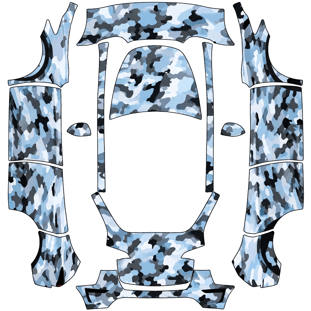 Model Y-folieringsdesign - flat wrap PNG for Model Y Paint Shop