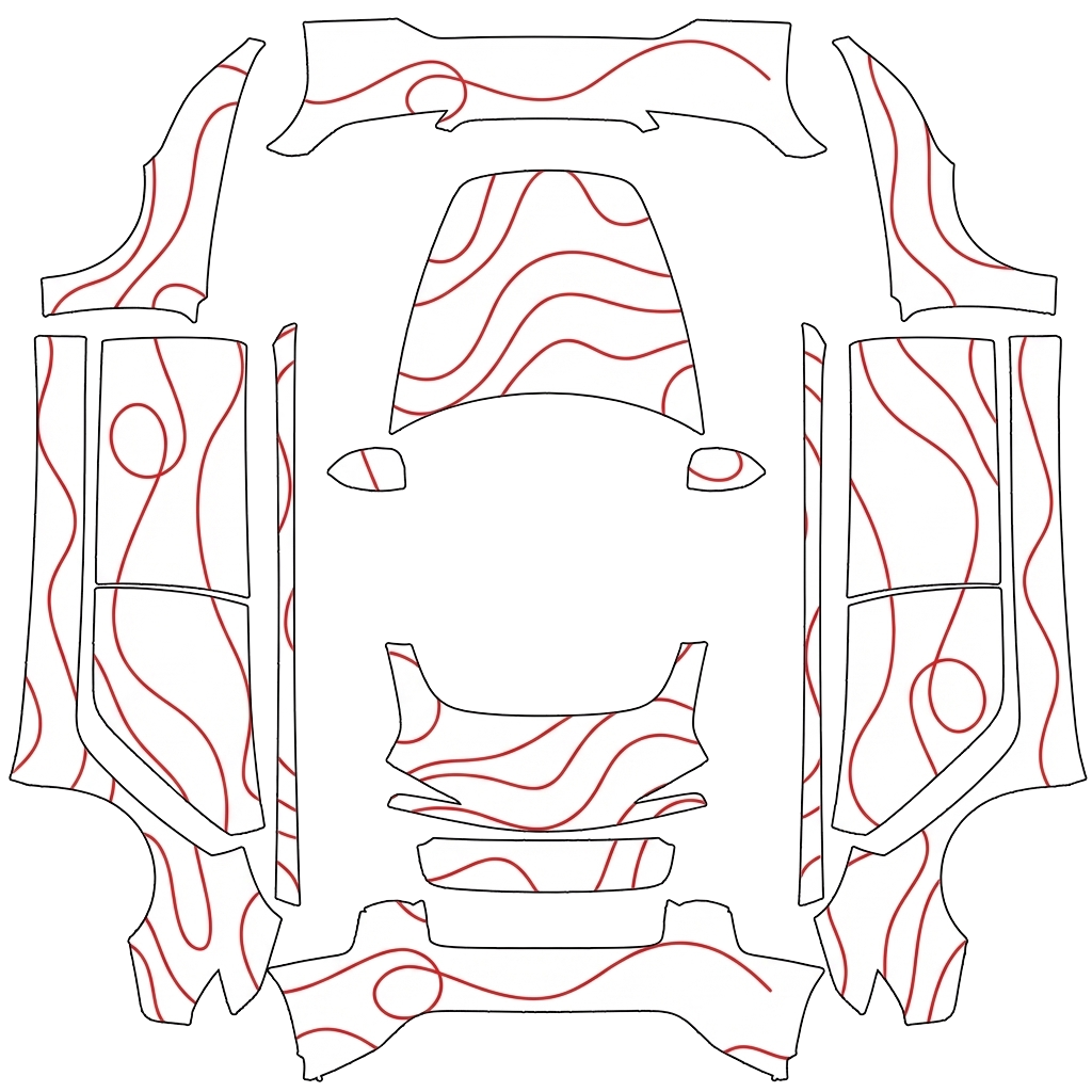 Model 3 Wrap Design - flat wrap PNG for Model 3 (2024+ Performance) Paint Shop