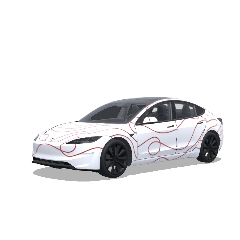 Tesla Model 3 (2024+ Performance) custom wrap design