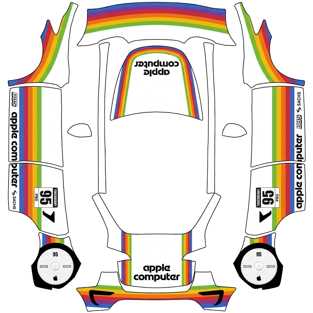 Diseño de vinilo para Model Y - flat wrap PNG for Model Y Paint Shop