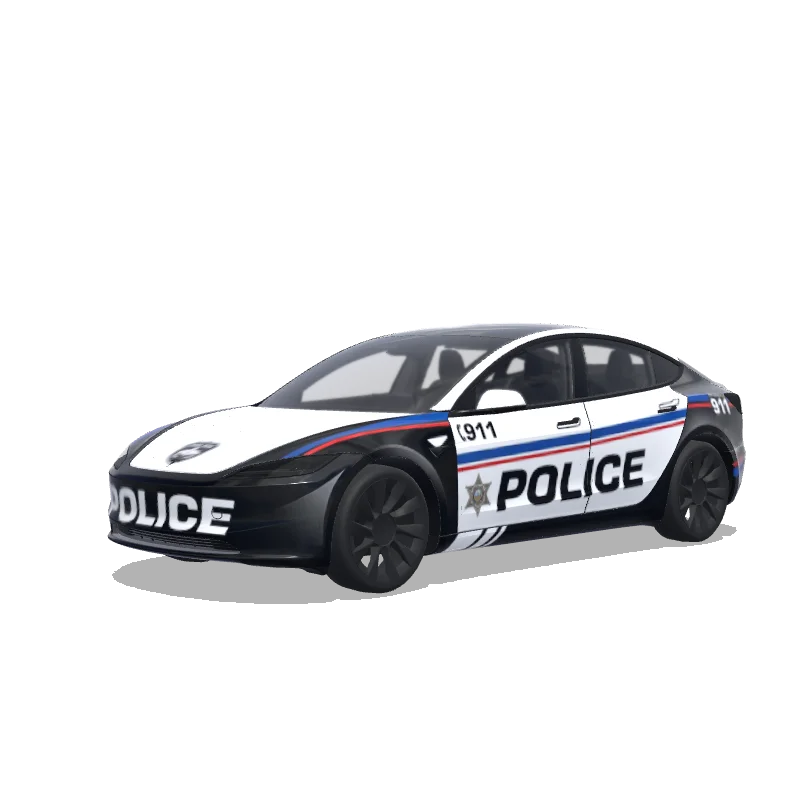 Police Model 3 (2024+ Standard/Premium) wrap, 3D Paint Shop preview