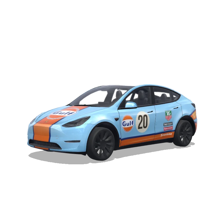 Racing Model Y wrap, 3D Paint Shop preview