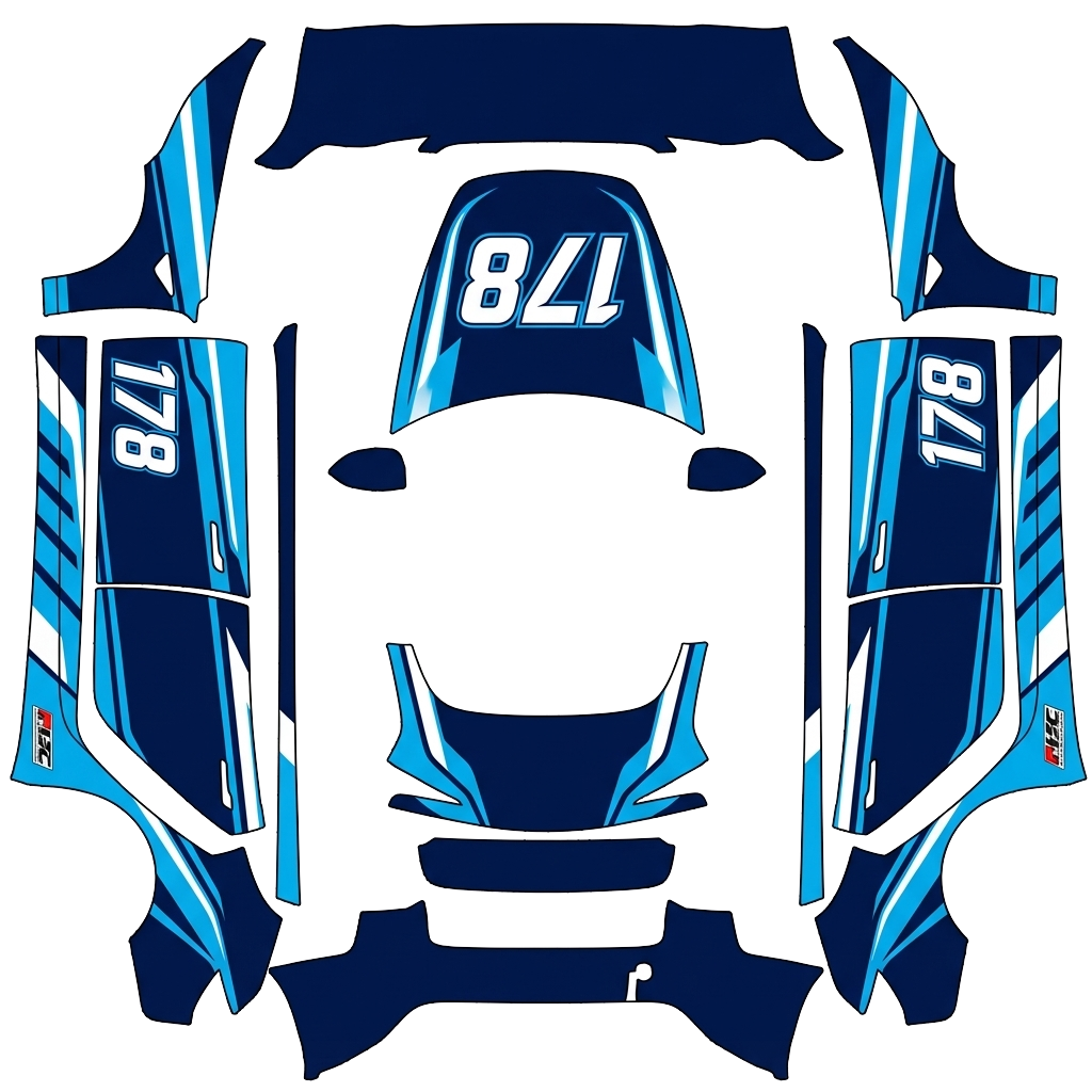 Model 3 Wrap Design - flat wrap PNG for Model 3 (2024+ Standard/Premium) Paint Shop