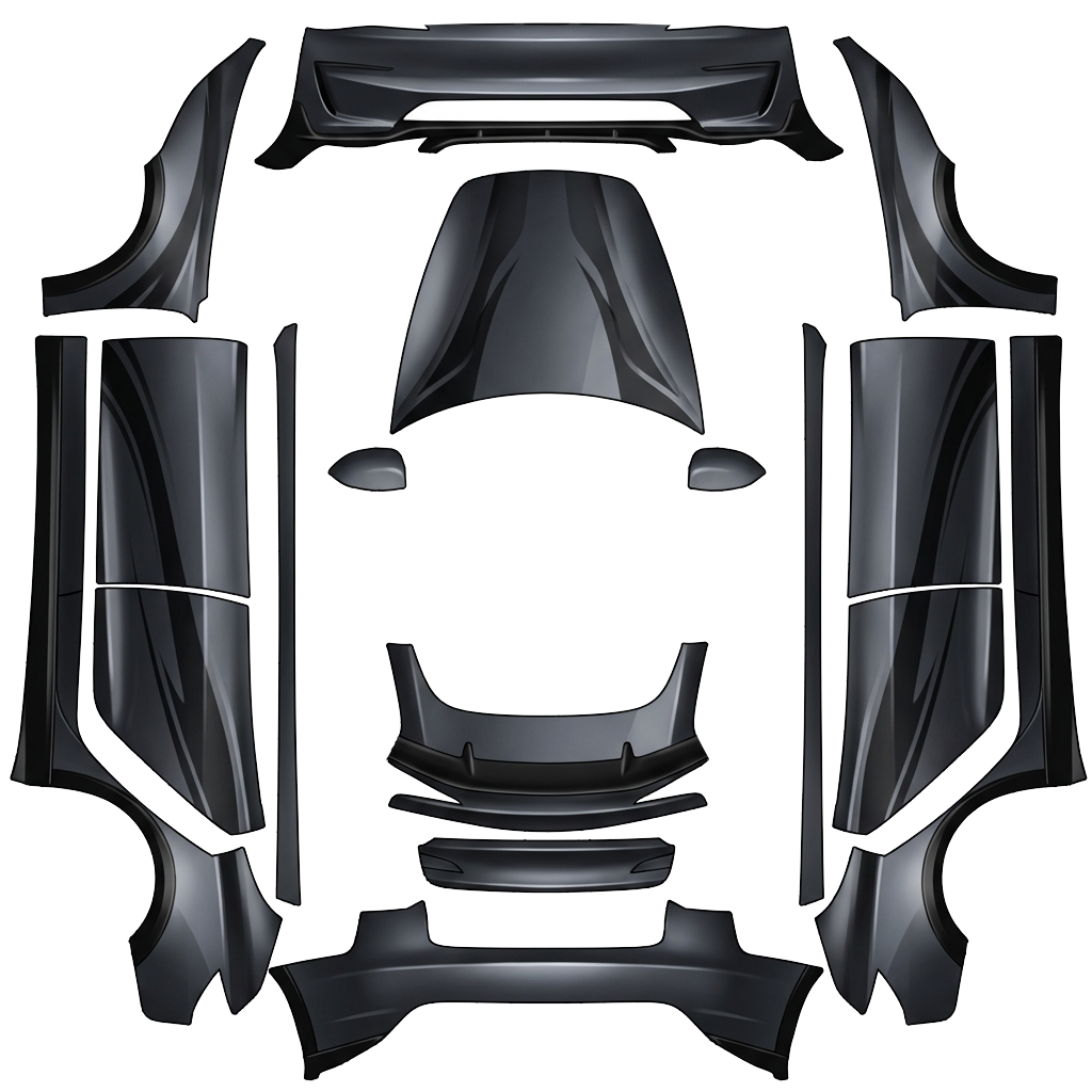 Model 3 Wrap Design - flat wrap PNG for Model 3 (2024+ Standard/Premium) Paint Shop