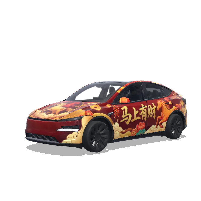 Tesla Model Y (2025+ Premium) tilpasset wrap-design