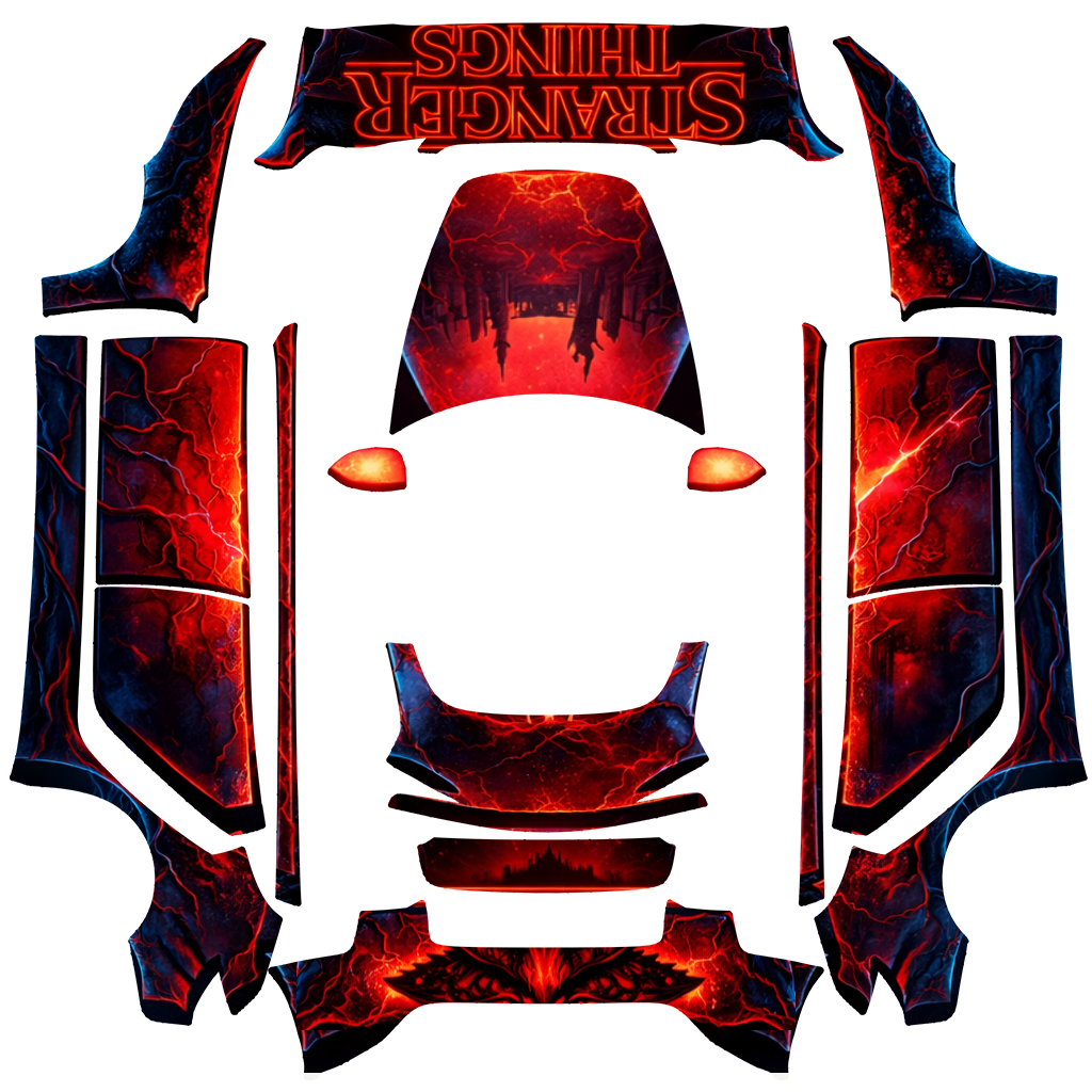 StrangerThings - flat wrap PNG for Model 3 (2024+ Standard/Premium) Paint Shop