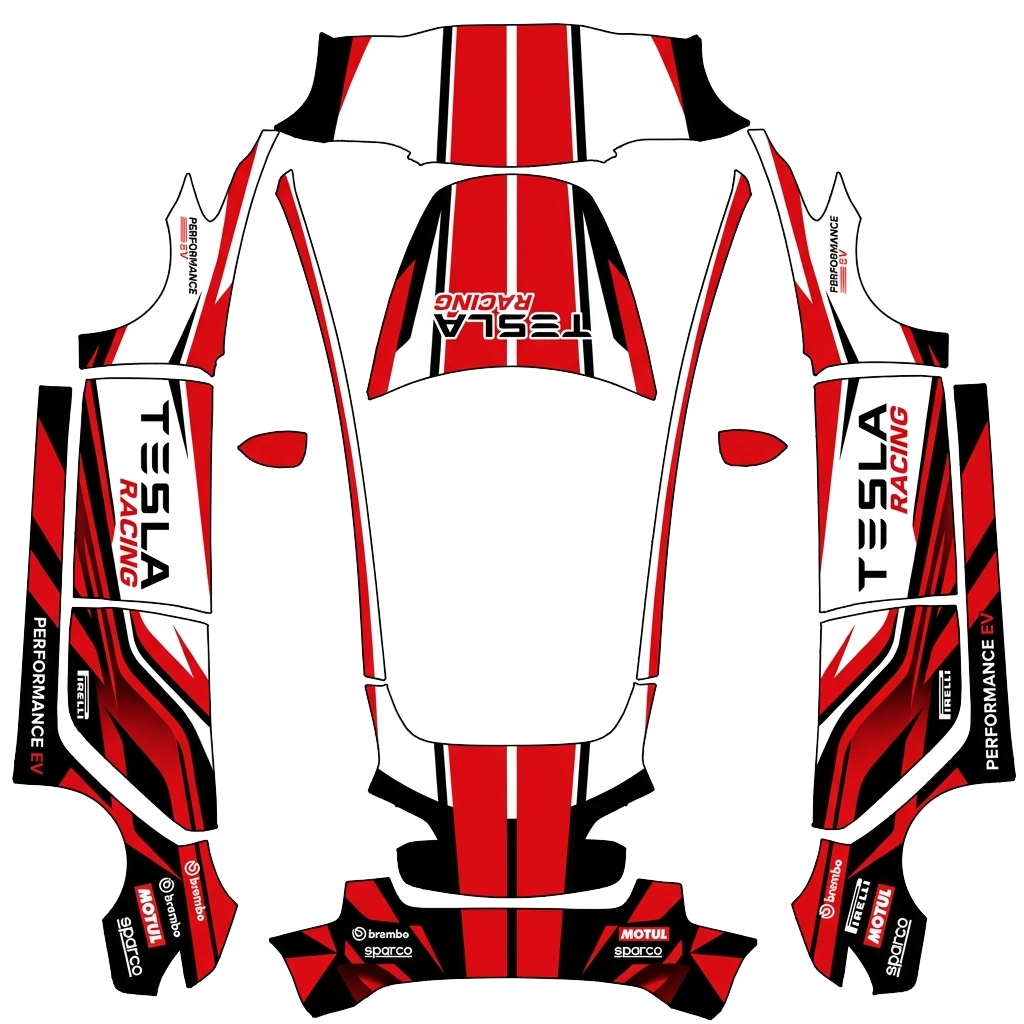 Model 3 Wrap Design - flat wrap PNG for Model 3 Paint Shop
