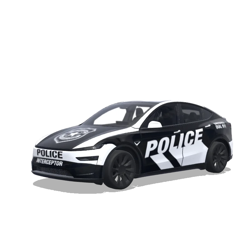 Police Model Y (2025+ Premium) wrap, 3D Paint Shop preview