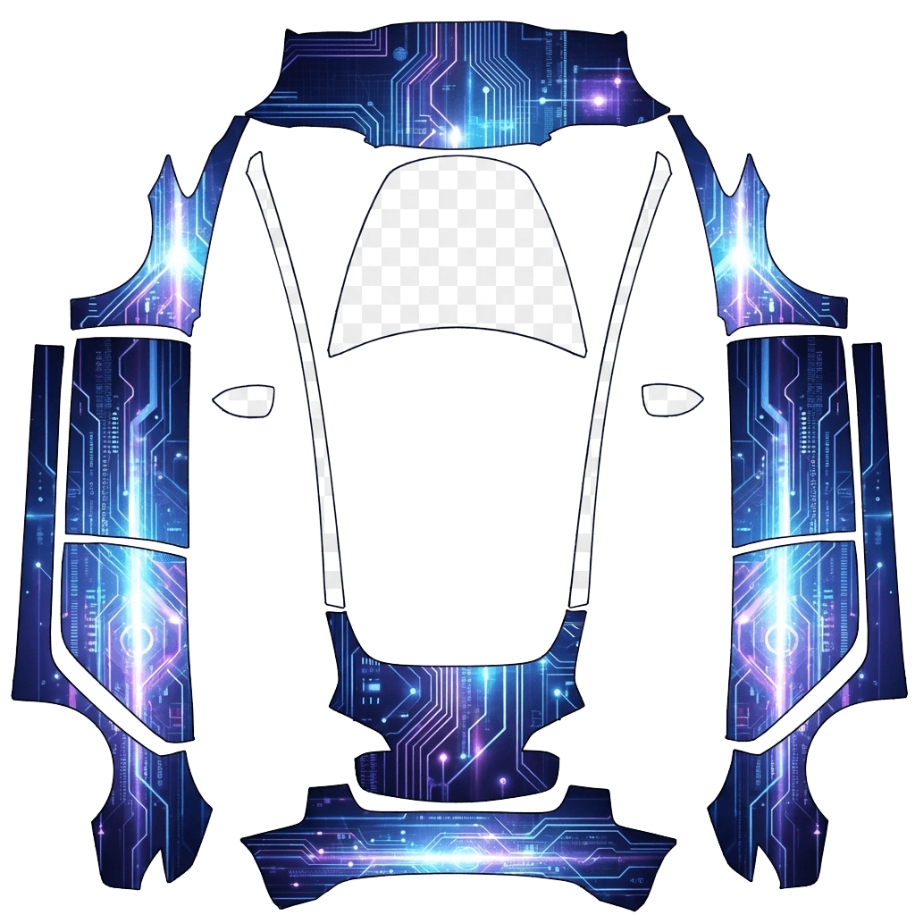 Model 3 Wrap Design - flat wrap PNG for Model 3 Paint Shop
