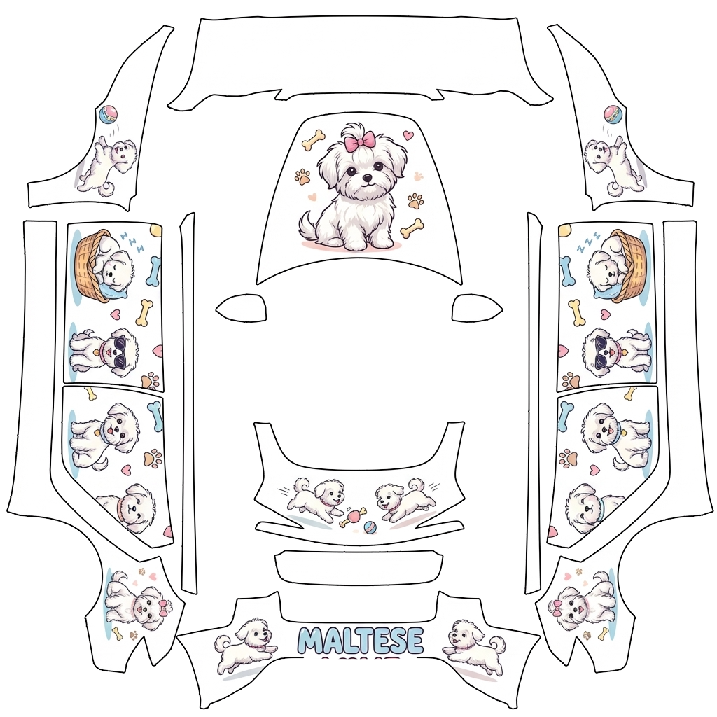 Model 3 Wrap Design - flat wrap PNG for Model 3 (2024+ Standard/Premium) Paint Shop