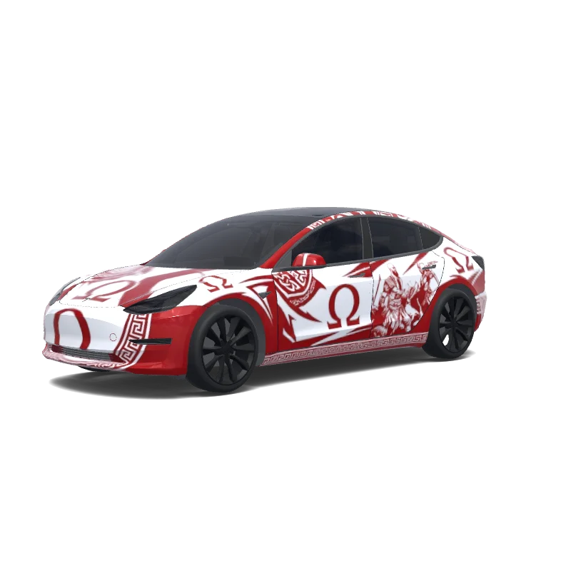 Tesla Model 3 tilpasset wrap-design