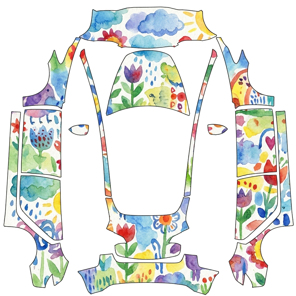 Model 3 Wrap Design - flat wrap PNG for Model 3 Paint Shop