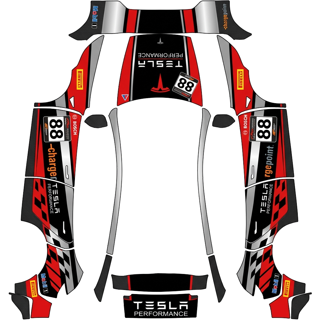 Model Y Wrap Design - flat wrap PNG for Model Y (2025+ Performance) Paint Shop